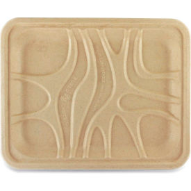World Centric Fiber Trays PLA Lined PFAS Free 1-Compartment 9.1 x 7.1 x 0.7 Natural 500/Carton TRSC4SLLF