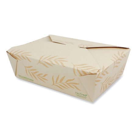 No Tree Folded Takeout Containers, 65 oz, 6.25 x 8.7 x 2.5, Natural, Sugarcane, 200PK MPN:TO-NT-3