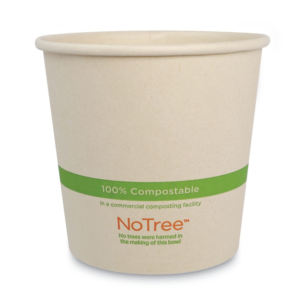 World Centric No Tree Paper Bowls, 24 Oz, 4-1/2inH x 4-7/16in Diameter, Natural, Carton Of 500 Bowls MPN:BO-SU-24
