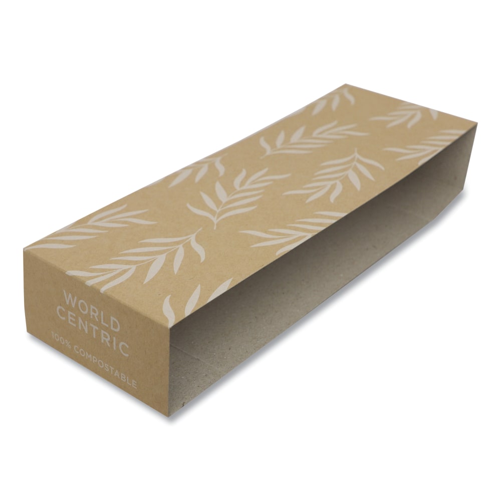 World Centric Fiber Container Sleeves, 3-1/4inH x 7-1/2inW x 10inD, World Centric Leaf, Pack Of 800 Sleeves MPN:SLPATR60