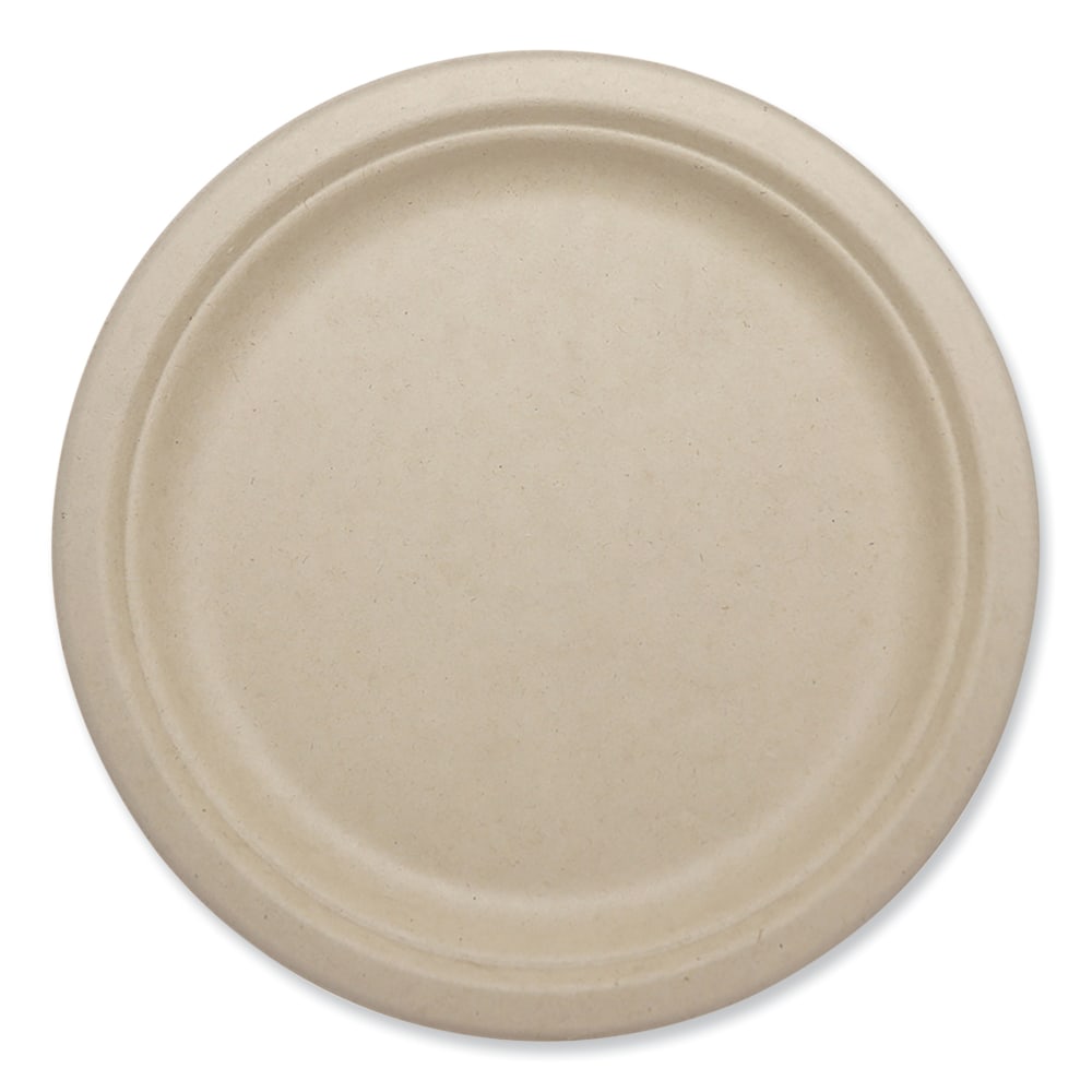World Centric Fiber Plates, 9-1/8in Diameter, Natural, Pack Of 1, 000 Plates MPN:PL-SC-U9-LFP