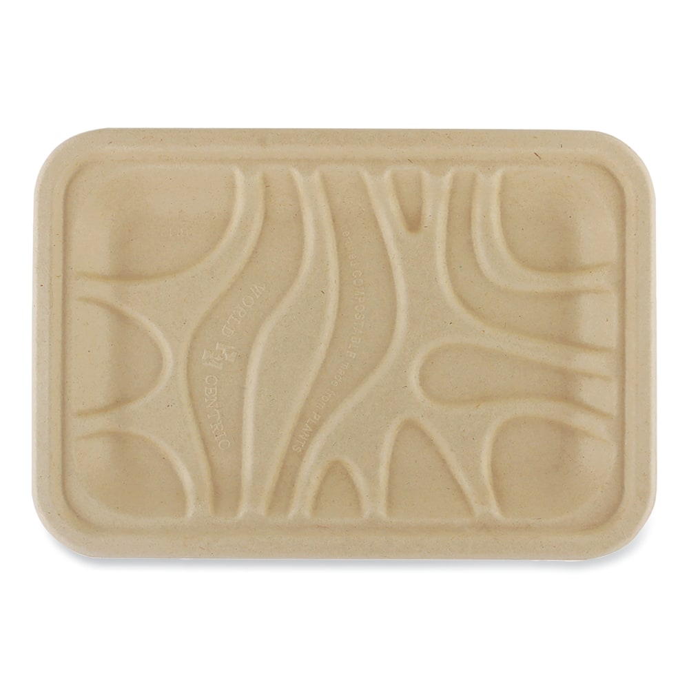 World Centric Fiber Trays, 5-3/4in x 8-1/4in x 5/8in, Natural Paper, Pack Of 500 Trays MPN:TR-SC-2S-LFS