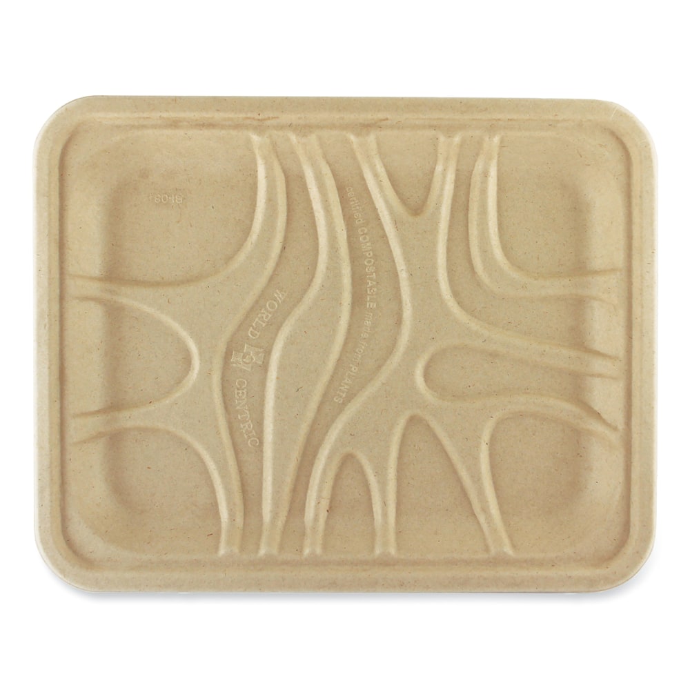World Centric Fiber Trays, 7-1/8in x 9-1/8in x 3/4in, Natural Paper, Pack Of 500 Trays MPN:TR-SC-4S-LFS