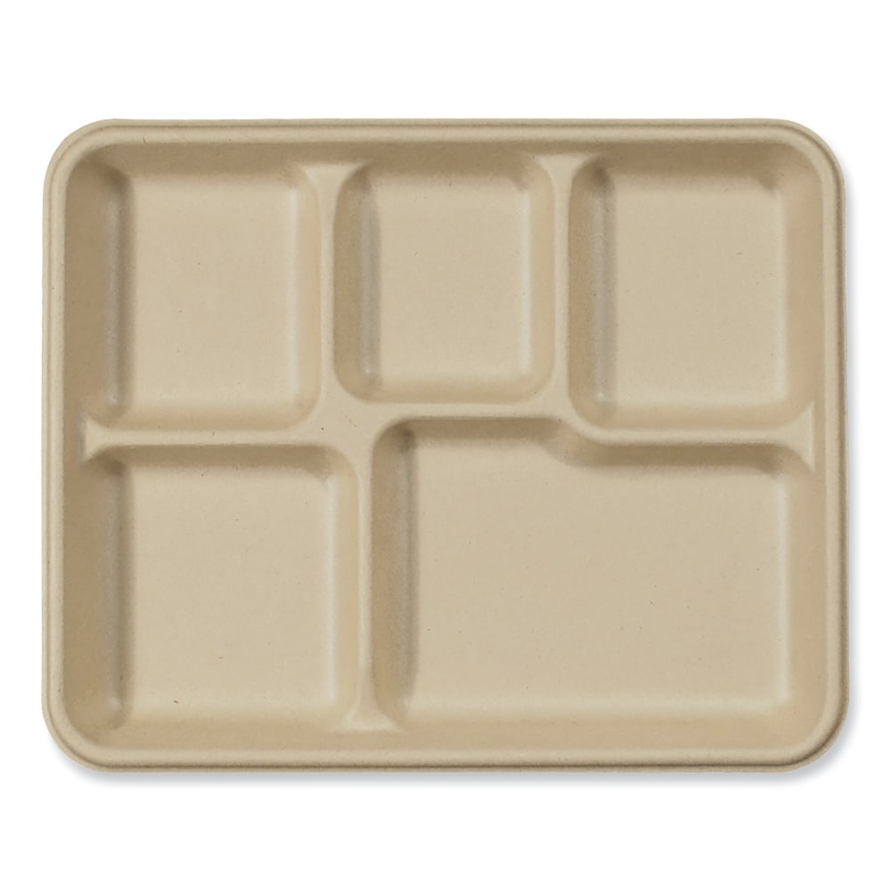 World Centric Fiber Trays, 8-1/2in x 10-1/4in x 1-1/16in, Natural Paper, Pack Of 400 Trays MPN:TR-SC-5C-LFS
