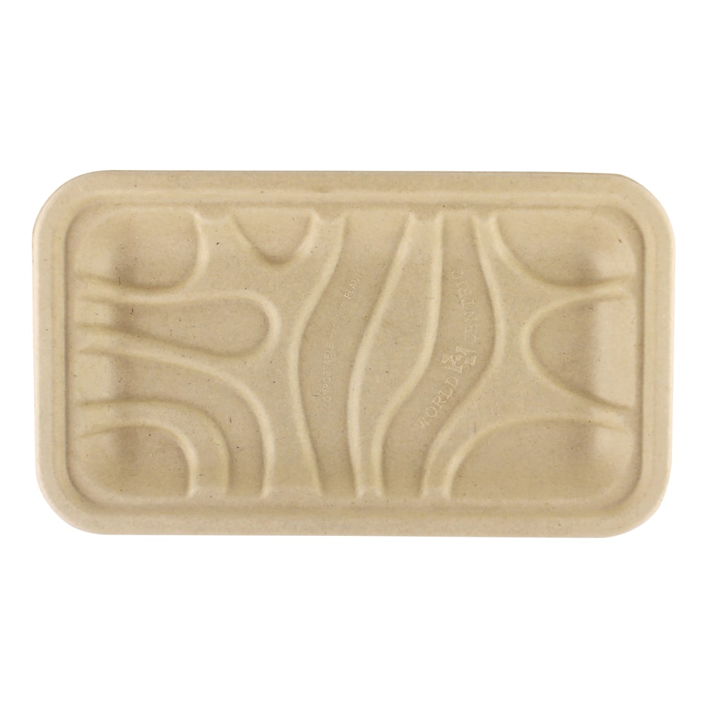 World Centric Fiber Trays, PLA Lined/PFAS Free, 3/4inH x 8-5/16inW x 4-15/16inD, Natural, Pack Of 500 Trays MPN:TRSC17SLLF