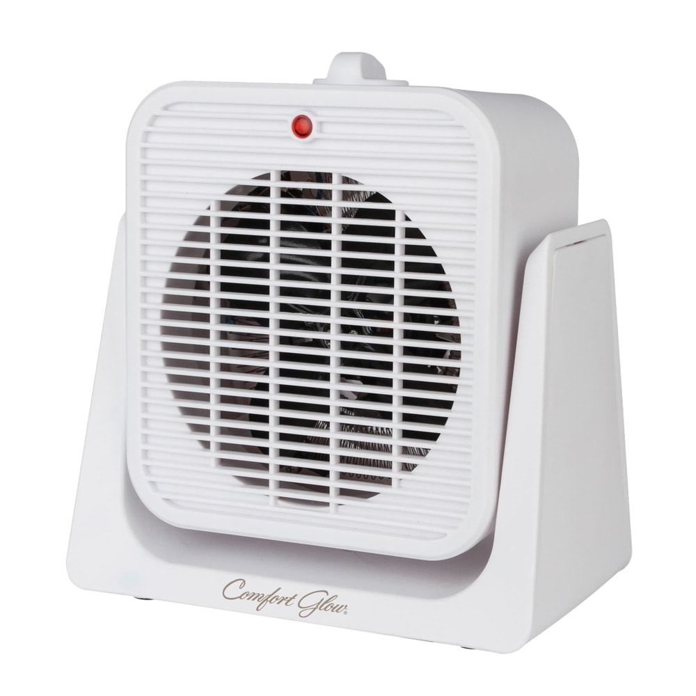 Comfort Glow 1500W Electric Fan Heater With Tilting Base, 6in x 9-1/2in, White MPN:EFH1527