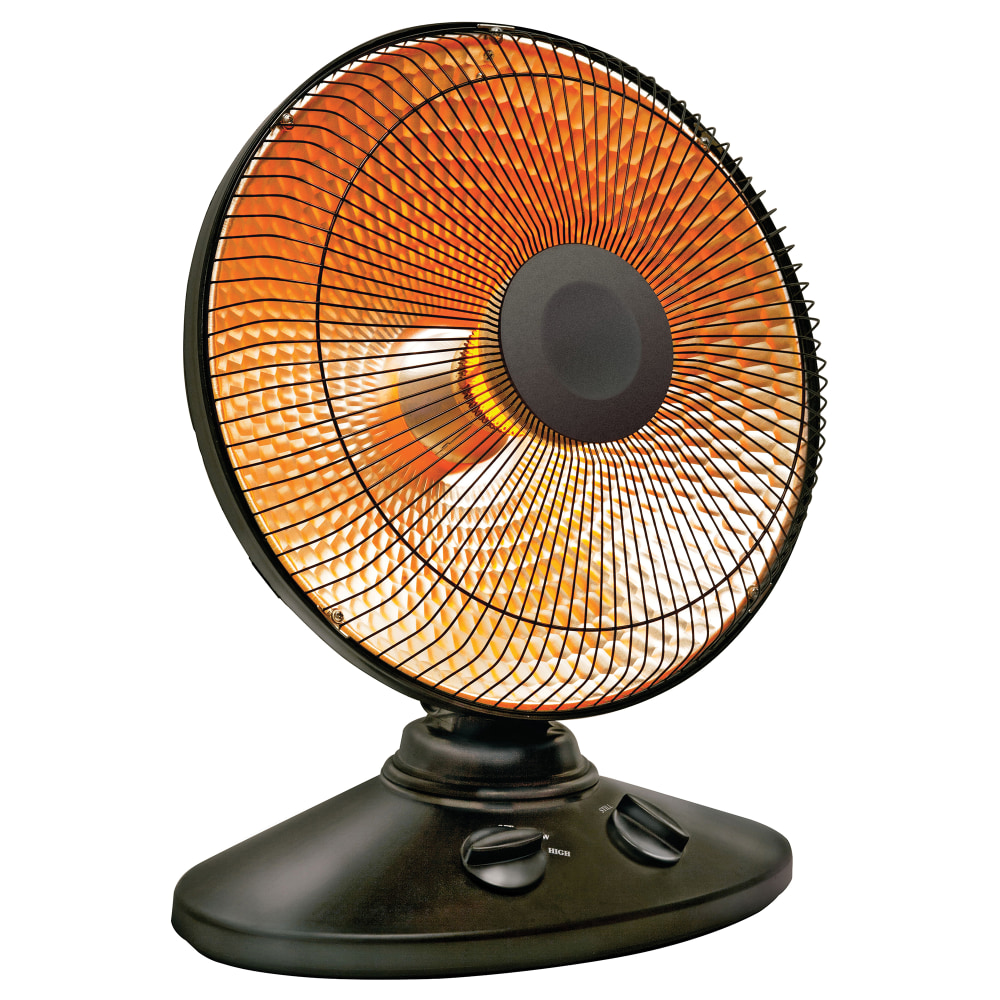 Comfort Glow 1, 000-Watt Portable Oscillating Radiant Parabolic Dish Heater, 8-3/4in x 14-1/4in, Black MPN:ERH375