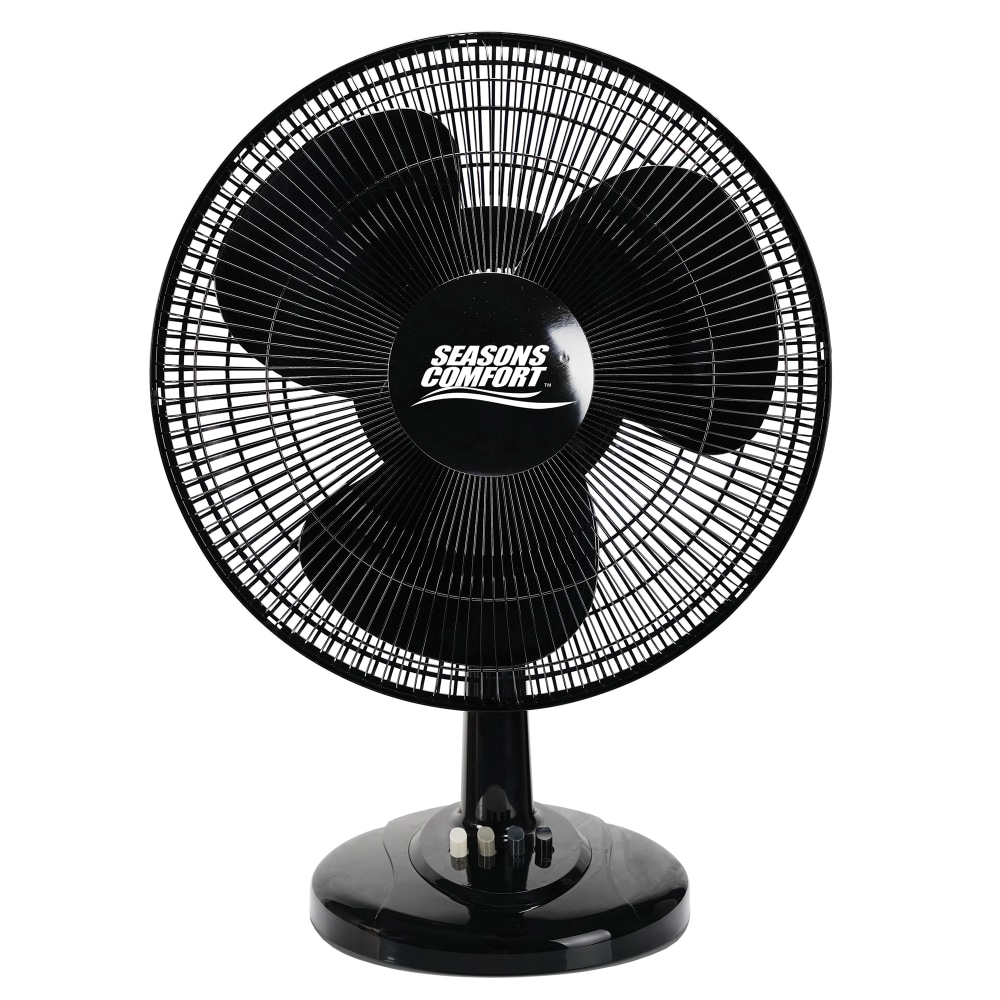 Seasons Comfort 3-Speed Oscillating Table Fan, 21-1/4inH x 10-7/16inW x 17-3/8inD, Black MPN:FTT16