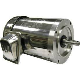 Worldwide Electric Washdown Duty Motor 1.5 HP 1800 RPM 230/460V 56C Frame C-Face Round Body NAWSSE1.5-18-56CRD