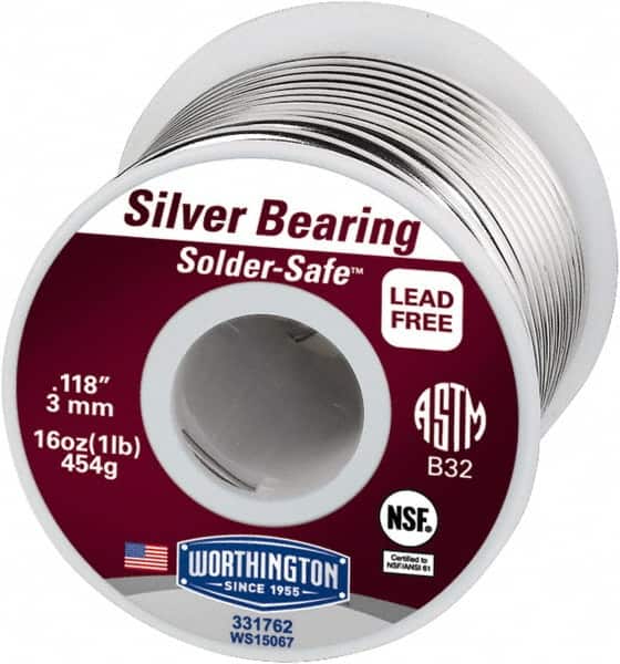 Silver Bearing Lead-Free Solder: Silver, 0.118
