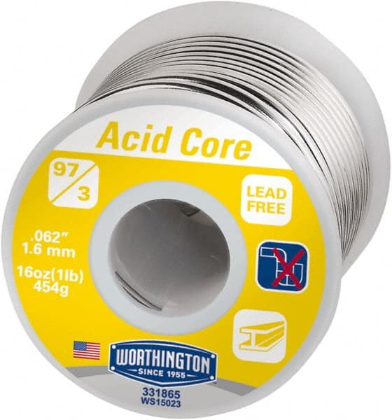 Lead-Free Acid Core Solder: Tin, 0.062