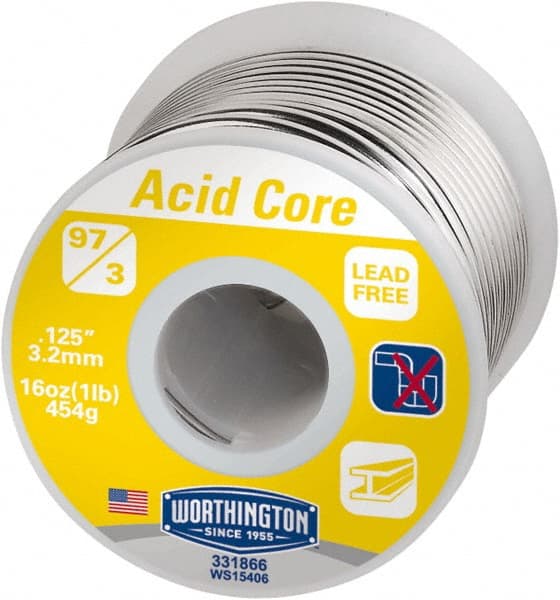 Lead-Free Acid Core Solder: Tin, 1/8
