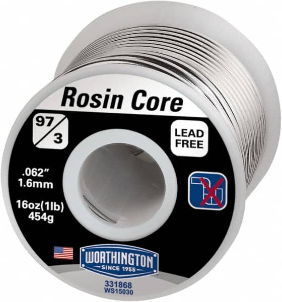 Rosin Core Solder: 3% Rosin Core & 97% Tin & Copper MPN:331868