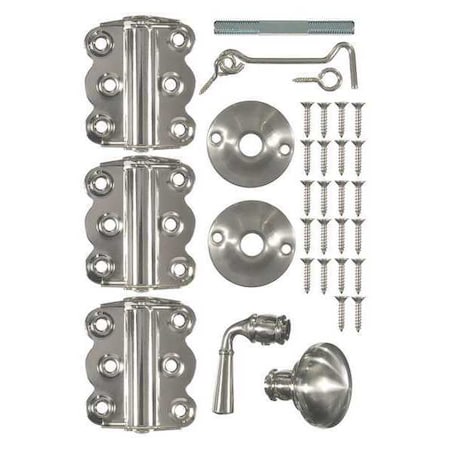 Vinyl Screen Door Kit, Satin Nickel MPN:V321SN