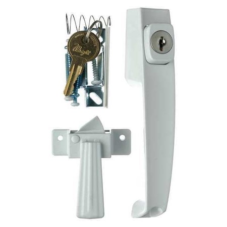 Keyed Push Button Latch, White MPN:VK333X3WH