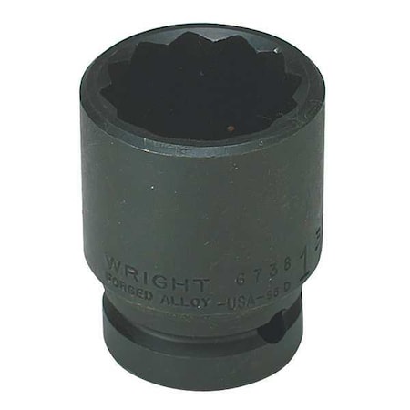 3/4 in Drive Impact Socket Standard Socket, black oxide, Steel, 1 3/4 in MPN:67H56