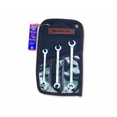 Flare Nut Wrench 3 Piece Set - 6 Point S MPN:743