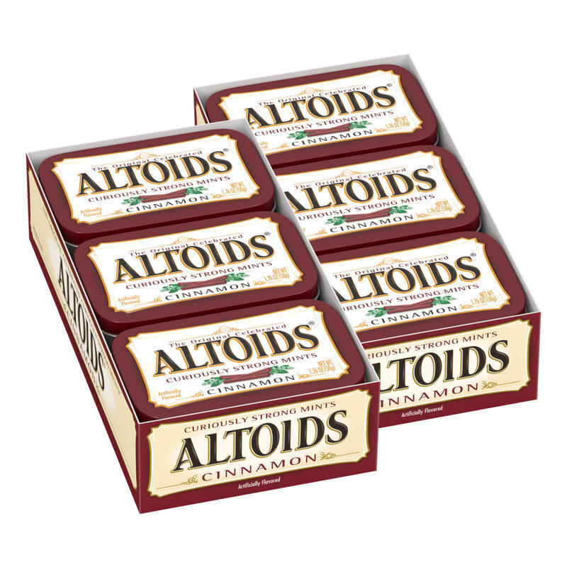Altoids Curiously Strong Mints, Cinnamon, 1.76 Oz, Pack Of 12 Tins MPN:875144