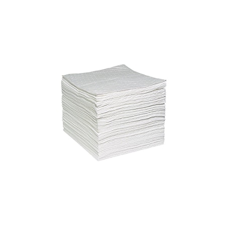 Sorbent Pad, Oil, White, Fine Fiber, 100 PK MPN:7205