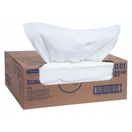 WypAll Power Clean X70 Medium Duty Cloths (41100), Flat Sheet Box, Long Lasting, White, 1 Box MPN:41100