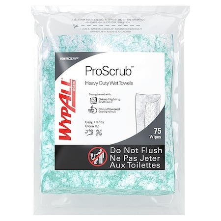 Wypall Waterless Industrial Cleaning Wipes (91367), Heavy Duty Moist Wipers MPN:91367