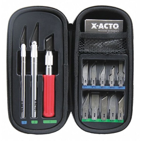 Knife Set, 3 Knives, 10 Blades, Carrying Case MPN:X5285