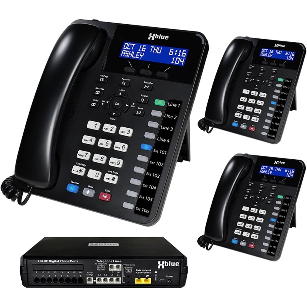 XBLUE X16 Plus Phone System Bundle With 3 XD10 Phones MPN:X16PLUS-XD10-4X3