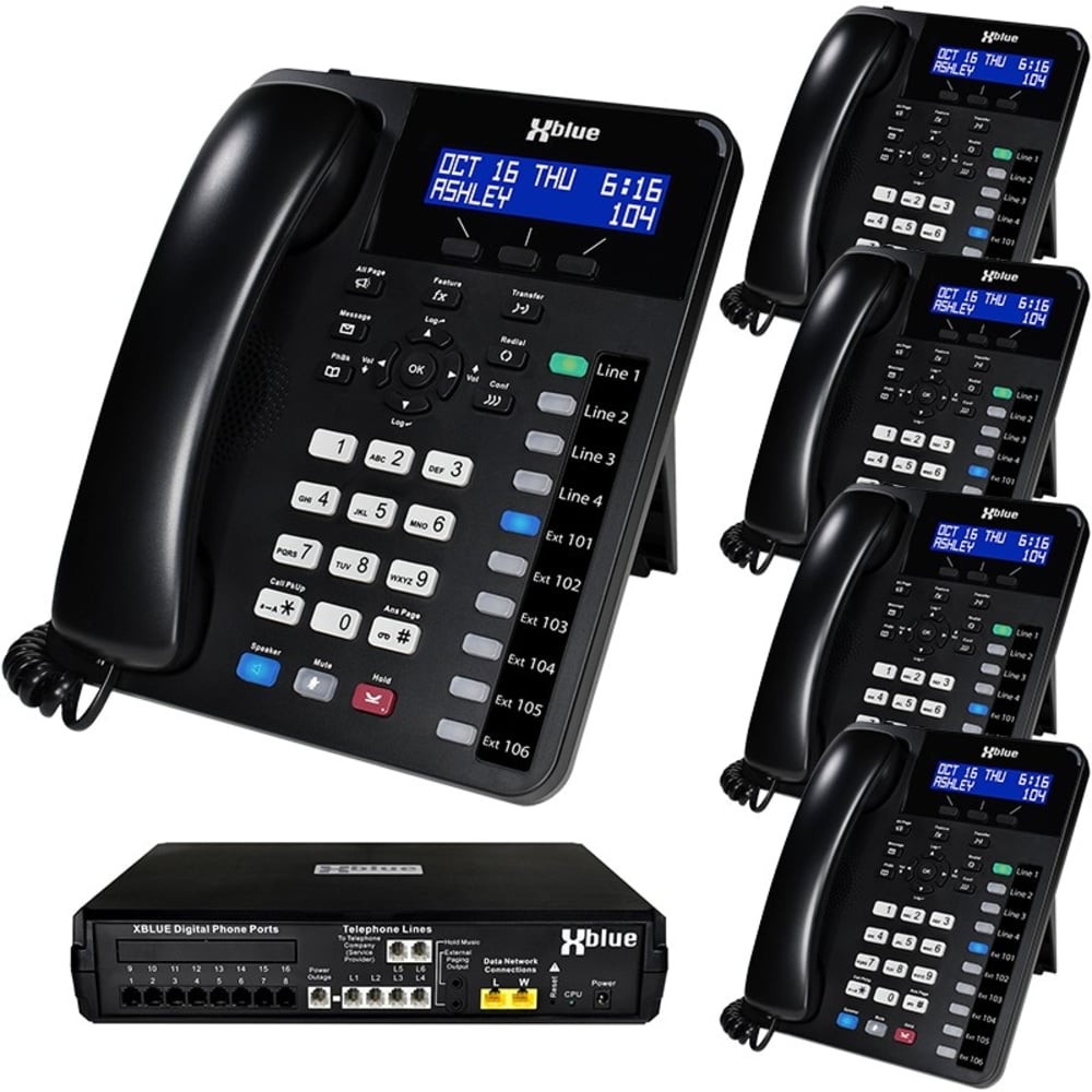 XBLUE X16 Plus Phone System Bundle With 5 XD10 Phones MPN:X16PLUS-XD10-4X5