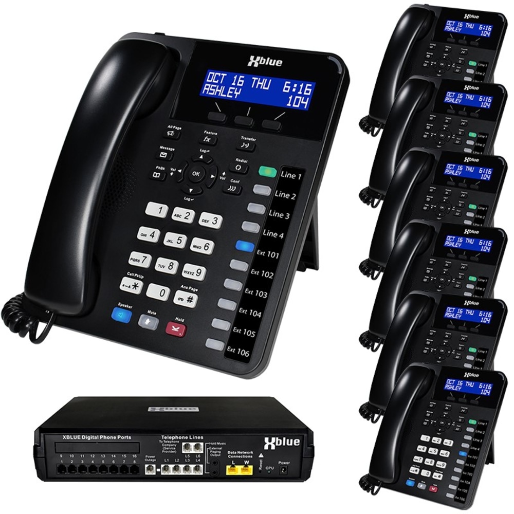 XBLUE X16 Plus Phone System Bundle With 7 XD10 Phones MPN:X16PLUS-XD10-4X7