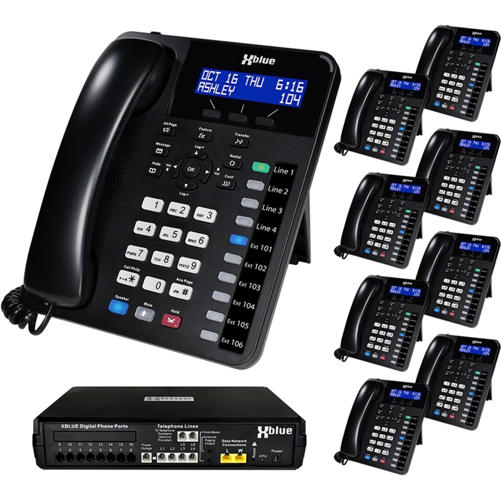 XBLUE X16 Plus Phone System Bundle With 9 XD10 Phones MPN:X16PLUS-XD10-4X9