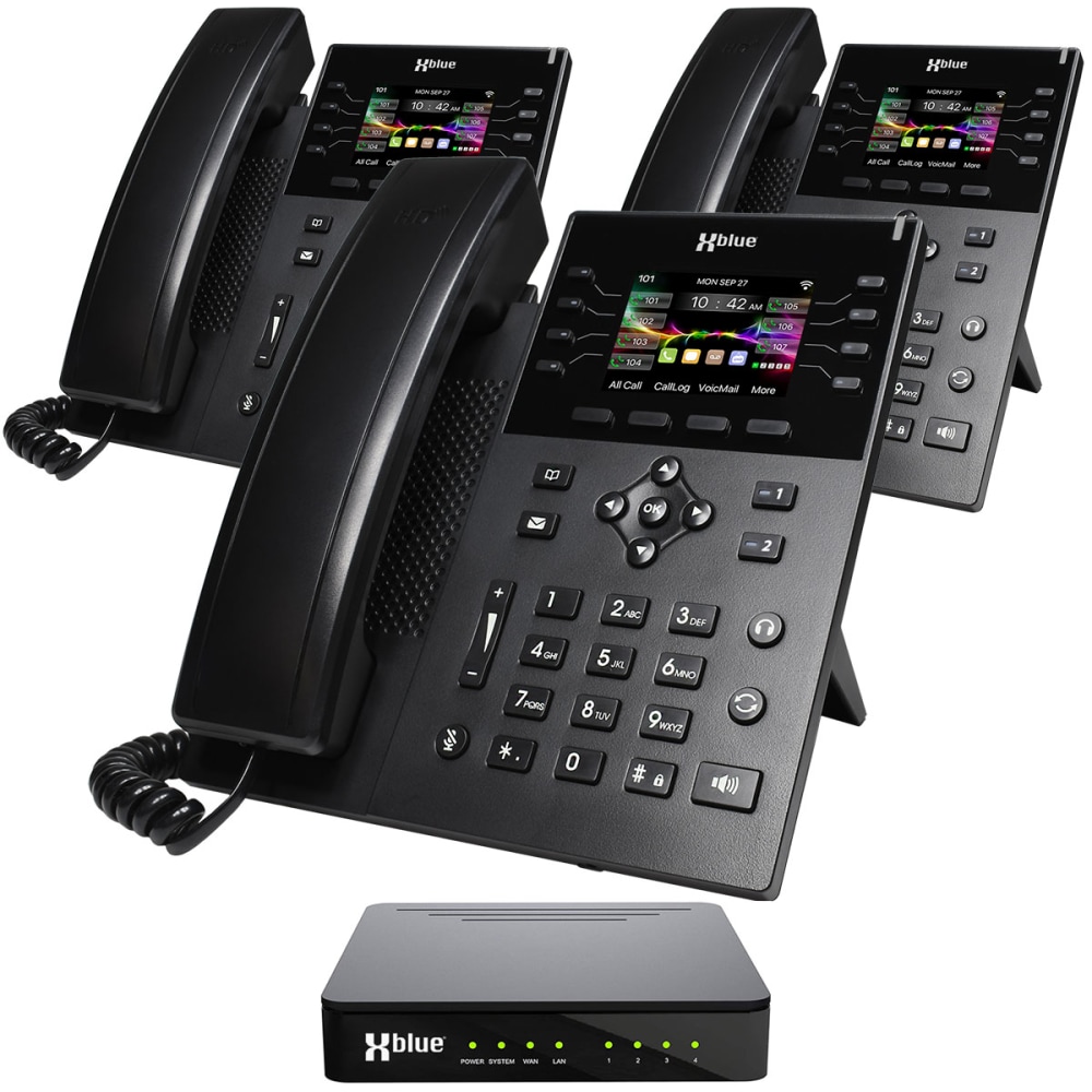 XBLUE QB1 Advanced Business Communications System Bundle With (3) IP8g Telephones, Black MPN:QB1-IP8G-4X3