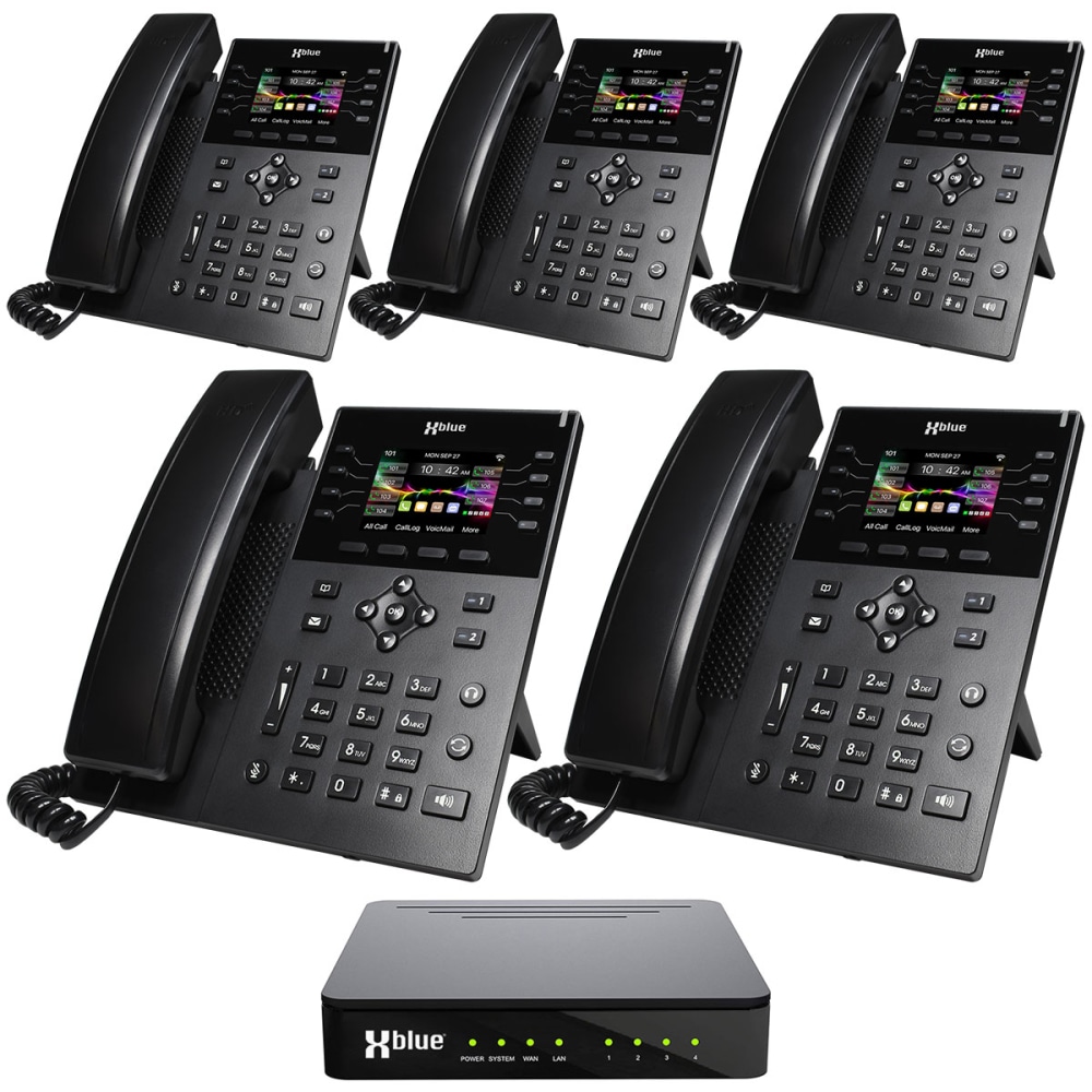 XBLUE QB1 Advanced Business Communications System Bundle With (5) IP8g Telephones, Black MPN:QB1-IP8G-4X5