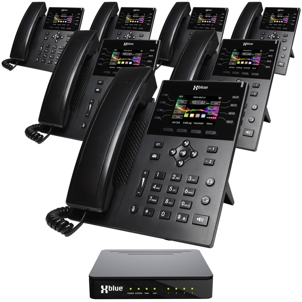 XBLUE QB1 Advanced Business Communications System Bundle With (7) IP8g Telephones, Black MPN:QB1-IP8G-4X7