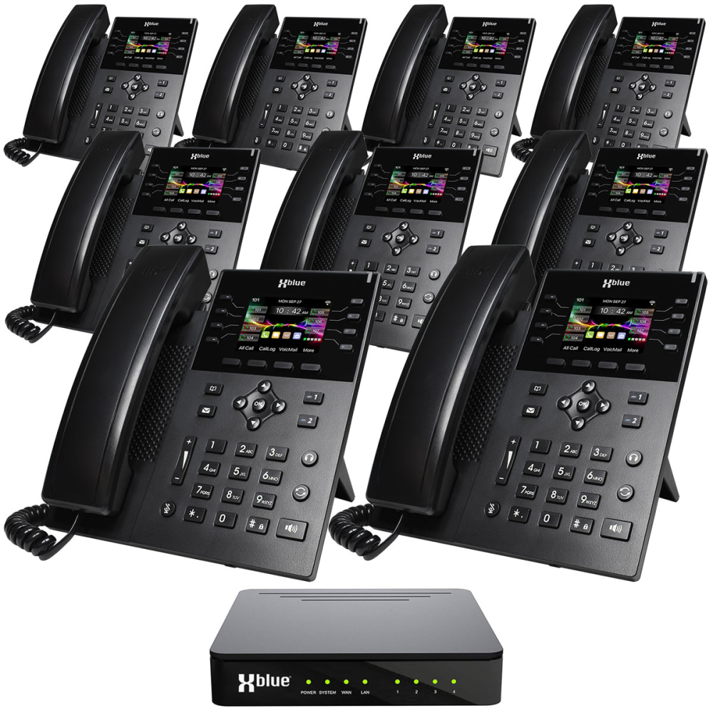 XBLUE QB1 Advanced Business Communications System Bundle With (9) IP8g Telephones, Black MPN:QB1-IP8G-4X9