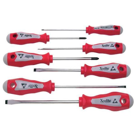 Screwdriver Set, Slotted/Phillips, 7 Pc MPN:XPE700