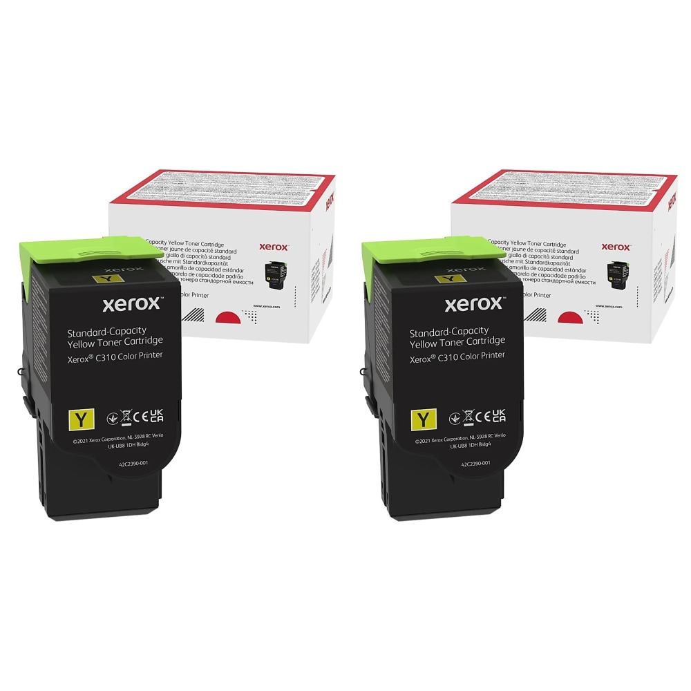 Xerox Original Yellow Standard Yield Laser Toner Cartridges, Pack Of 2 Cartridges, 006R043592PK-OD MPN:006R043592PK-OD