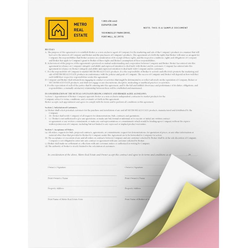 Xerox Bold Digital Carbonless Paper, Letter Size (8 1/2in x 11in), 98 Brightness, 22 Lb, White/Yellow/Pink, Carton Of 5,010 Sheets MPN:3R12424