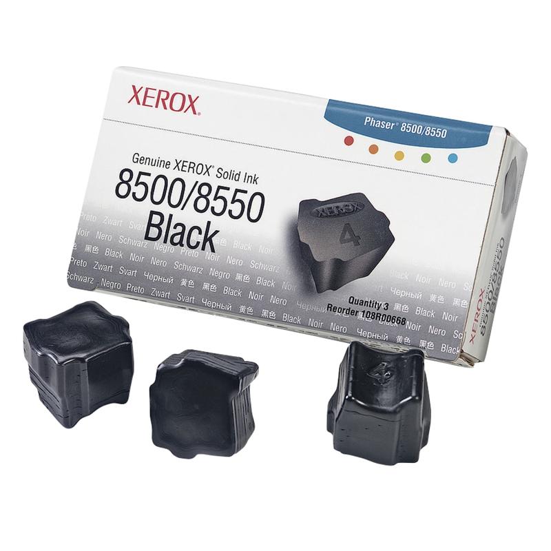 Xerox 8500 Phaser Black Solid Ink, Pack Of 3, 108R00668 MPN:108R00668