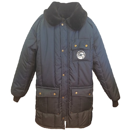 Men's Coat, 1000 Denier Nylon, Zipper and Snap, Navy, L MPN:34029-RLRGB
