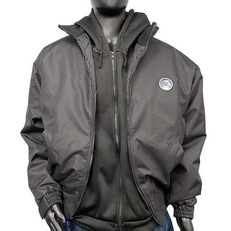 Men's Jacket, 600 Denier Coated Nylon, Zipper with Storm Flap, Black, 5XL MPN:FW5721-5X