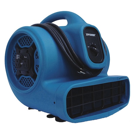 Air Mover W/ Power Outlets for Daisy Chain, 1/4 HP, 1600 CFM, 3 Amps, 4 Positions, 3 Speeds MPN:X-400A