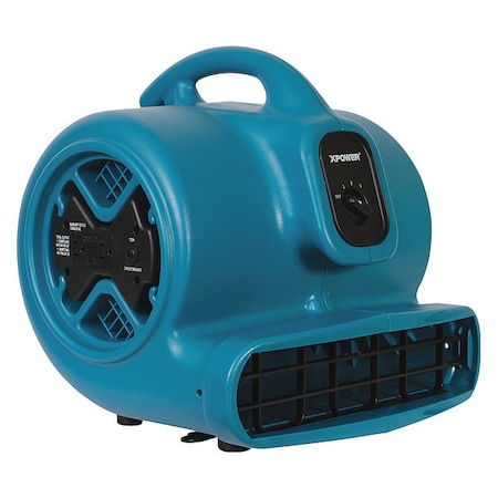 Air Mover W/ GFCI Power Outlets for Daisy Chain, 1/3 HP, 2400 CFM, 3.8 Amps, 4 Positions, 3 Speeds MPN:X-600A BLUE