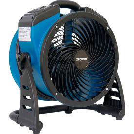 XPOWER P-21AR 1100 CFM 4 Speed Industrial Axial Air Mover Blower Fan with Built-in Power Outlets P-21AR