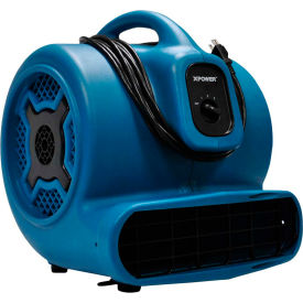XPOWER Stackable Air Mover With 20'L Power Cord Polypropylene 3 Speed 1 HP 3600 CFM P-830