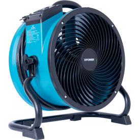 XPOWER Sealed Motor Axial Air Mover Blower Fan w/Power Outlets 1/4 HP 2100 CFM Var Speed Blue X-39AR-Blue