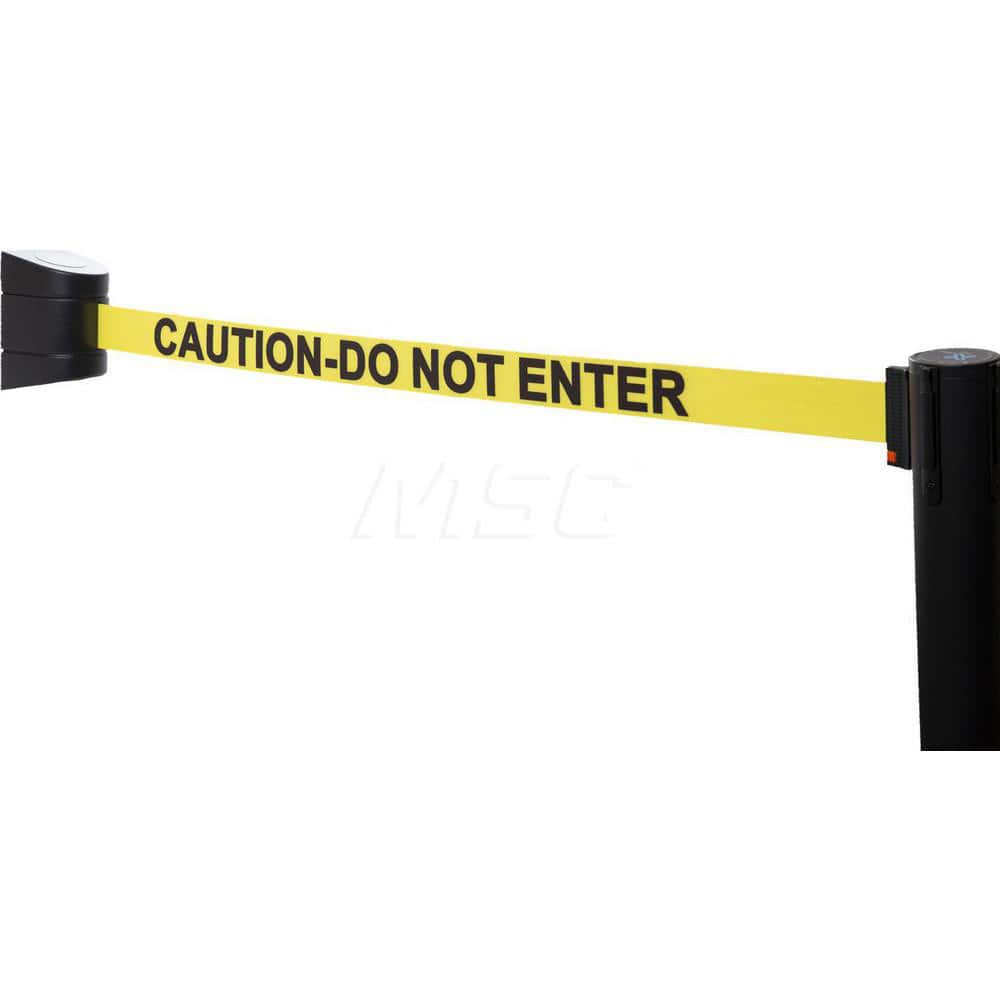 Pedestrian Barrier Retractable Belt: Plastic, Black, Wall Mount, Use with Xpress PRO Post & Xpress LITE Posts MPN:WSAFEBY15G1_DNE