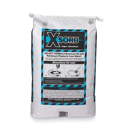 Loose Sorbent, 6 gal Absorbed per Package, 12 lb Bag, Non Toxic, Not Scented, White MPN:XB110S