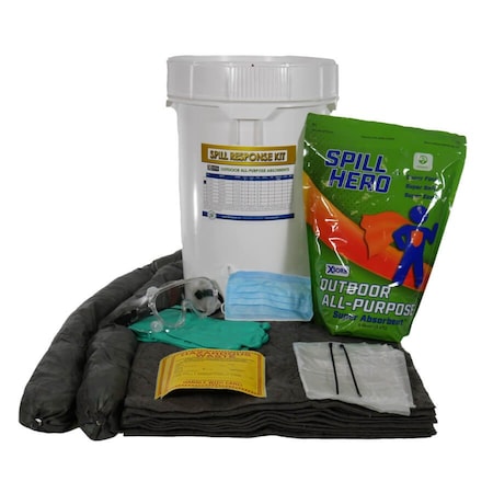 Spill Kit, 5 gal Volume Absorbed per Kit, Bucket, Black MPN:XK600D