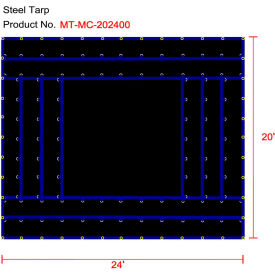 Xtarps MT-MC15-B2024 Flatbed Truck Tarp Light Weight Machinery Tarp 20'W x 24'L Black MT-MC15-B2024