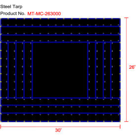 Xtarps MT-MC18-B2630 Heavy Duty Flatbed Truck Tarp Machinery Tarp 26'W x 30'L Black MT-MC18-B2630